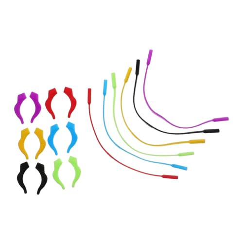 DOITOOL 12 Sets Glasses Earhook Accessories Glasses for Kids Anti Lost Eyeglasses Strap Eyewear Retainers, Assorted Color, 20X0.8CM