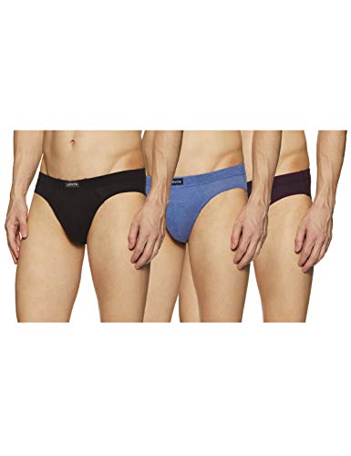 Image of Levi's 011 Comfort Brief for Men | 100% Pure Cotton | Breathable | Durable | Anti-Roll Waistband | Extra Supportive Gusset | Dual Layer 3D Pouch | Tagless & Zero Irritation Comfort | Pack of 3