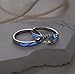 Glowing Band Moonstone Silver Couple Matching Promise Rings for Couples, Women, Men, Him, Her Set of 2 - Adjustable, Gift Wrap
