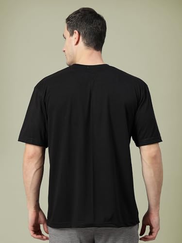 Image of CHKOKKO Mens Polyester Stylish Oversized T Shirt for Daily & Casual Wear Printed Design with Drop Shoulder & Half Sleeves