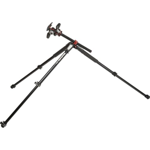 Manfrotto Kiti Alüminyum 3 Yollu Başlı 3 Bölümlü Tripod, Profesyonel Fotoğraf Aksesuarları Kiti, Kamera Kafalı Kamera Tripodu