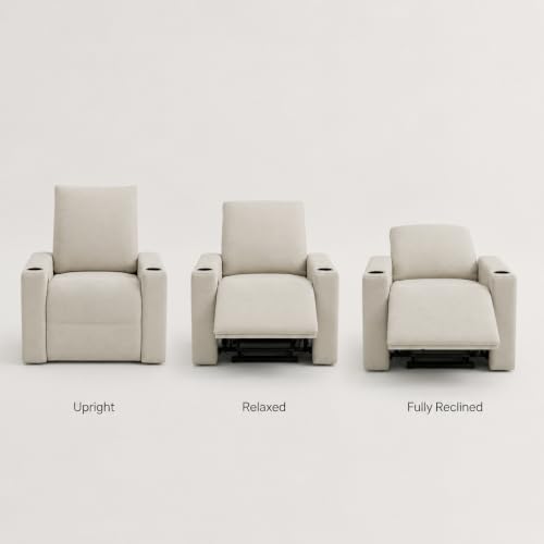 Image of 1 Seater Electric Recliner with Cup Holders, Cream