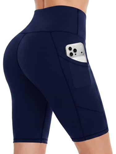 DDOBB Laufhose Damen Kurz mit Taschen Shorts Damen High Waist Blickdicht Radlerhose Sporthose Damen Kurz Leggings für Gym Fitness Outdoor Sommer