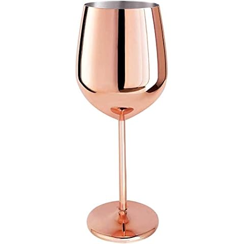Beautify Copper Finish Wine Glasses Stainless Steel Red Wine Glass Metal Wine Glass White Wine Cocktail Glass BPA-Free Goblet Juice Drink Champagne Goblet Party Bar Accessories Cover