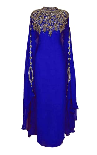 Kaftans For Women Moroccan Blue Kaftans Abaya Farasha Dress Very Fancy Long Gown Modern Dresses By Mz_Creation (Medium) #TOP17