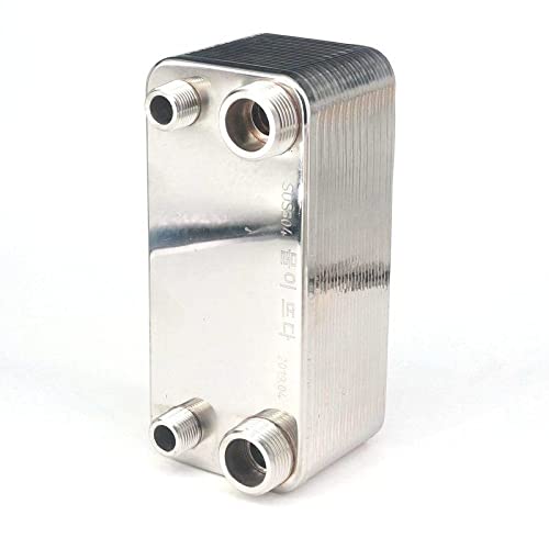 24 Plates Heat Exchanger Beer Wort Chiller Cooler 304 Stainless Steel for Home Brewing Beer 1.6Mpa