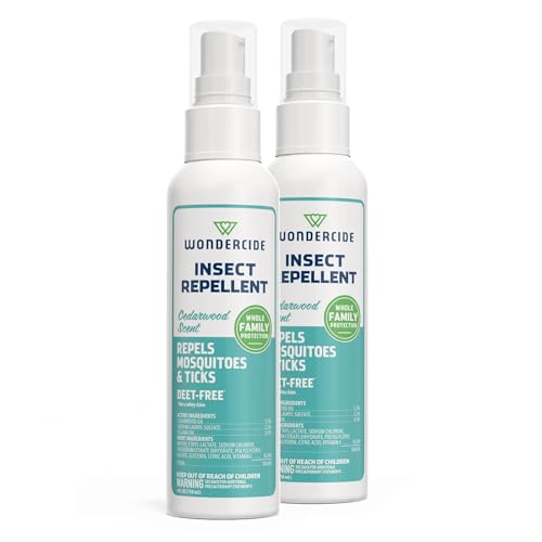 Wondercide - Mosquito, Tick, and Insect Repellent with Natural Essential Oils - DEET-Free Bug Spray and Killer - Safe for Family - Cedarwood 2-Pack of 4 oz Bottle