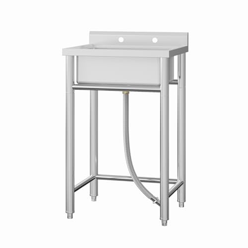 Fregadero de cocina Garvee de acero inoxidable un seno independiente de 21x21x33 pulgadas 2
