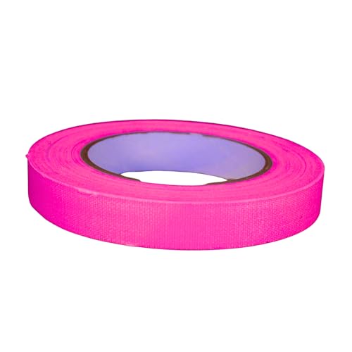 UV FLOOR – Gaffer adhesivo rosa neón 19 mm x 25 m – Gaffer de calidad premium – Accesorio fluorescente – Fiesta – Cinta adhesiva decorativa –