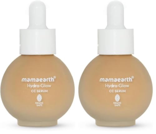 Image of Mamaearth Hydra-Glow CC Serum with Vitamin C & Hyaluronic Acid - Peach - 30 ml | Hydrates Skin | Natural Coverage| SPF 30 (Pack of 2)