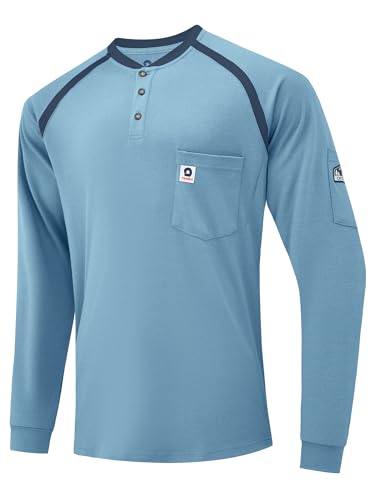 Image of VANDISI FR Shirts for Men NFPA2112 Flame Resistant Shirts 5.5oz Light Weight Long Sleeve Fire Retardant Shirts Men
