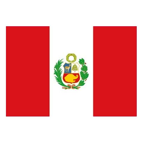 Peru Flag 5ft x 3ft Large - 100% Polyester - Metal Eyelets - Double Stitched Cover