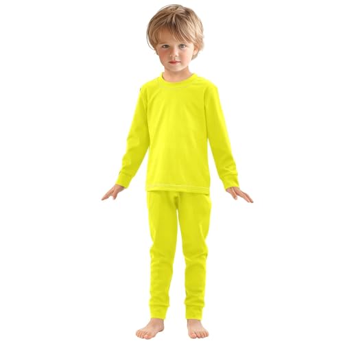 Yellow Long Sleeve Pajamas Set Sleepwear Jammies 2pcs Set Pjs Yellow
