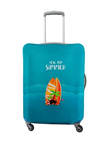 Image of Cortina Eco-Friendly Abstract Print Luggage Protective Cover|Large|Fits 26-30 Inch Luggage|Polyester-Spandex|72cm (28 inches)|Travel Suitcase Protectors|Anti Scratch|Pack of 1|Blue 7
