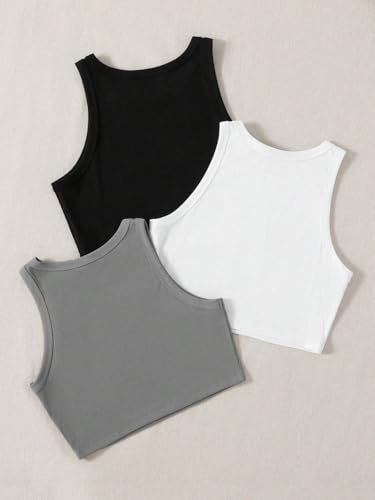 Image of Tops for Women Crop Top for Women's Tank Activewear Tee Sports Western Casual Cotton Camisole Pack of 3 Combo