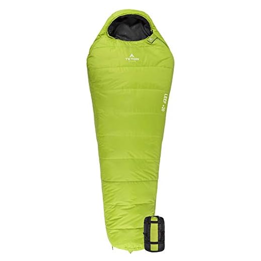 TETON Sports LEEF Lightweight Scout Mummy Sleeping Bag; Great for Hiking, Backpacking and Camping; Free Compression Sack: Green