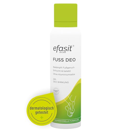 efasit Déodorant pour les pieds - Effet 24 h - Rafraîchit et tonifie - Lutte durablement les odeurs des pieds - Sans sels d'aluminium - 150 ml