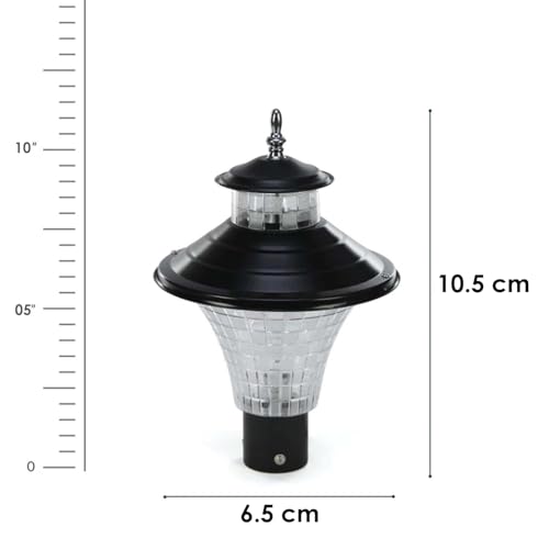 Image of SINOMAN Metal and Polycarbonate Main Gate Light for Outdoor Pillars Durable Waterproof Post Lamp for Garden, Driveway, Entrance, Driveway,Pathway, Lawn and Fence Columns (Without Bulb)
