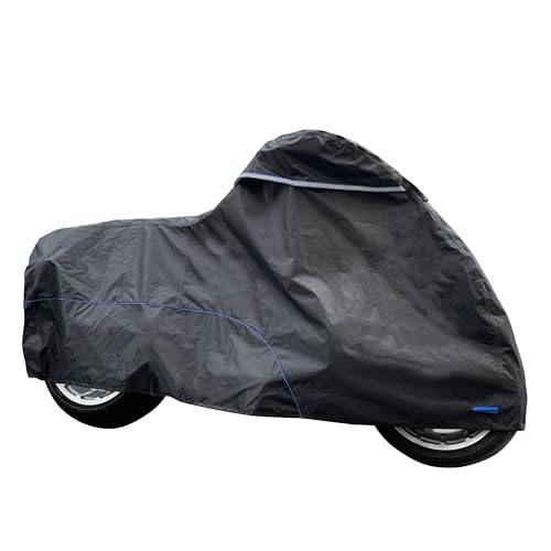 FENRIR 245cm 420D Bâche de Protection Housse Moto bache Exterieur Etanche Compatible avec Les Harley Davidson Softail Dyna Street Bob Fat Bob Low Rider Fat Boy Breakout...