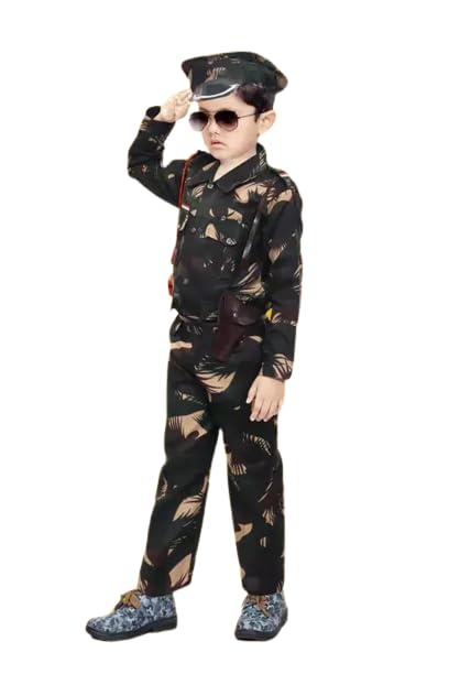 Culture Creation Unisex Kids Girls and Boys Cotton Battle Dress Army Outfit Costume Set - Perfect for Halloween, Cosplay, and Parties - Camouflage Uniform, Hat, and Accessories Included (B0D91Z5YQW) Amazon Price History, Amazon Price Tracker