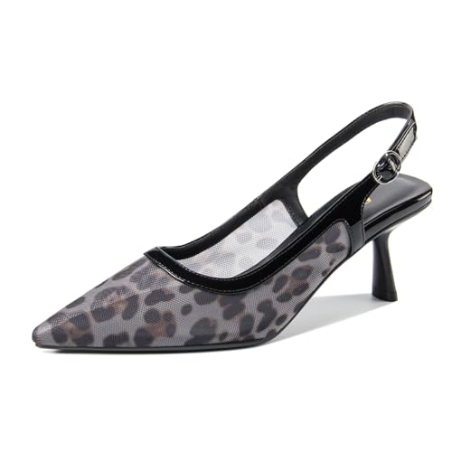 Image of Kitten Heels for Women Closed Pointed Toe Heels Patent Leather Low Heel Slingback Dress Shoes Feature Adjustable Buckle for Date Party Work Office Comfortable Sexy Pumps Shoes