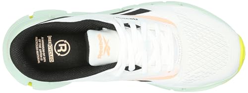 Reebok Unisex Zig Dynamica 5 Running Shoes, Footwear White/Aqua Dust/Core Black, Men Size's 12.5/ Women's Size 14
