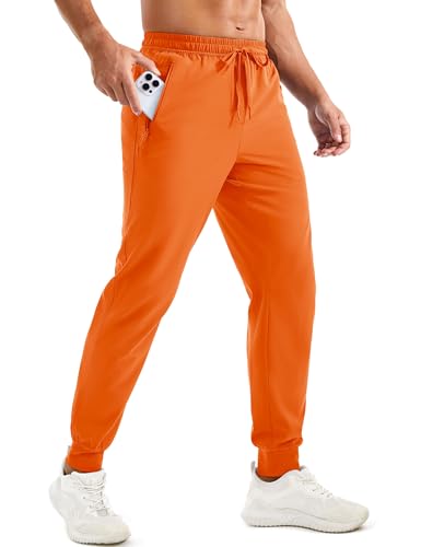 TACVASEN Men's Lightweight Athletic Joggers with Zipper Pockets Quick Dry Track Pants for Men Gym Sweatpants Workout Golf