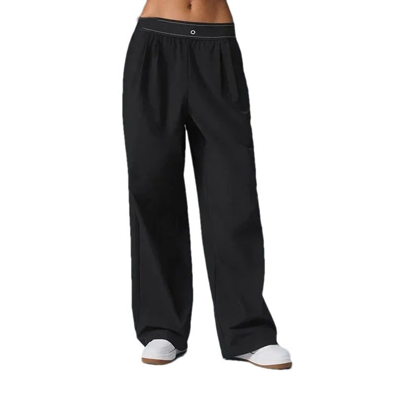 Women's Loose Casual Outdoor Comfortable Suit Pants Sports High Waisted Straight Leg Wide Pants