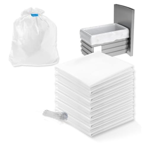 XHYAIMS - XHYAMIS 20pcs W10165294RB Trash Compactor Bags,Fits 15-inch Rectangular Drawer Compactors, Space-Saving Compressed for Small Spaces/RV/Camping/kitchen (Ties Included,White)