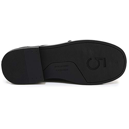 SaraIris sapatos Oxfords para mulheres, bico quadrado, sola macia, salto baixo, salto brogue para mu