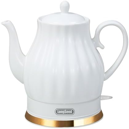 Ceramic Electric Kettle, 1.5 Liters/1200W Electric Tea Kettle, He...