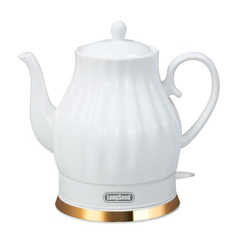 Longseed Ceramic Electric Kettle, 1.5 Liters/1200W Electric