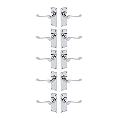 Designer Levers Türgriffe, viktorianisch, 106 x 42 mm, poliertes Chrom, 5 Paar Cover