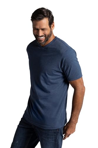 JP 1880 Camiseta básica, Cuello de Pico Mezcla Azul Medio 8XL 702415731-8XL