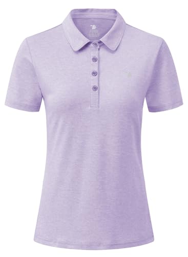 YSENTO Polo de manga corta para mujer, transpirable, de secado rápido, para tenis, morado, L