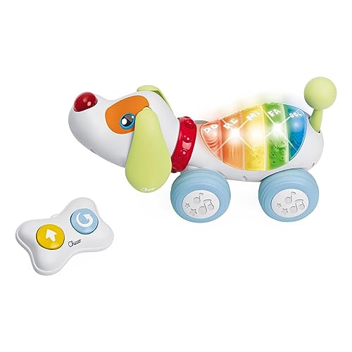 Chicco DogReMi Chien Électronique Radiocommandé Chiot Interactif qui Aboie et Marche avec Mini Centre d'Activités Lumières et Sons Télécommande 2 Directions Jeux pour Enfants