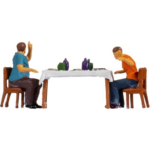 NOCH Tiny-Scenes Lunch Hand Coloured Model Figures for Model Making Scene in H0 Scale Perfect for Dioramas