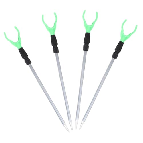 Kisangel 4pcs 伸縮式ロッドホルダー アルミ合製 高さ可能 地面挿入プ 魚釣り用支柱 魚竿スタンド 河川 海岸 磯釣り対応