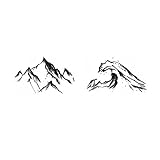 5 Sheets Sea Waves Mountain Peaks Couple Temporary Tattoo Wrist Ankle Tattoo Stickers Body Art Fake Tattoo