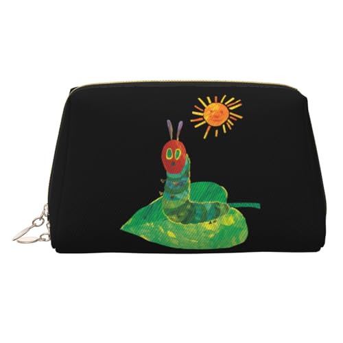 化粧ポーチ はらぺこあおむし 絵本 レディース メイクポーチ 化粧バッグ メンズ トラベルポーチ レザー 小物入れ かわいい おしゃれ 可愛い 化粧品収納 大容量 防水 多機能 旅行 持ち運び便利