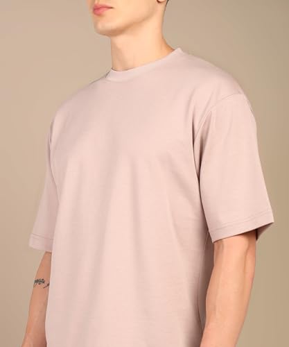 Image of Alan Jones Clothing Men's Oversized Solid T-Shirt | Premium Heavy Fabric | Crew Neck Casual Wear