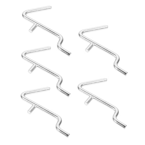 MAGICLULU 5pcs Shape Metal Peg Hooks for Pegboard Storage Heavy Duty Perforated Wall Hooks for Organizing Garage Shed and Garden Tools Easy Installation Design