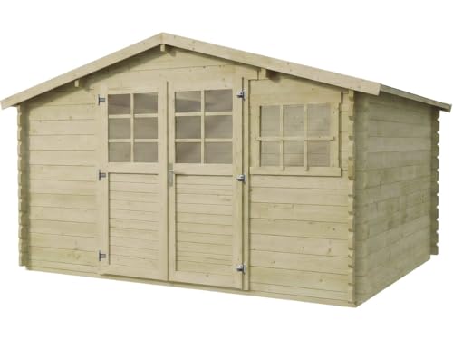 Abri de Jardin en Bois traité Autoclave Belmont - 12.53 m² - 34 mm