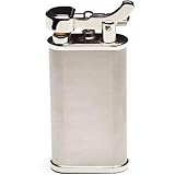 Kiribi Kabuto Japanese Pipe Lighter - Soft Angled Flame, Adjustable, Uses Flint & Butane, Flip Top, Travel Friendly (Silver Satin)