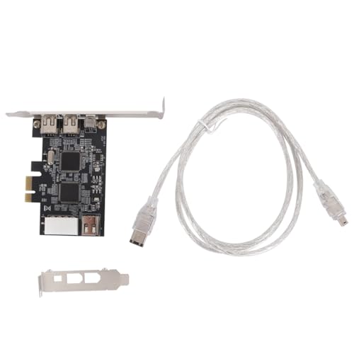 Alide Carte PCI Express FireWire, Carte D'image PCIE 5 Ports, Cartes Contrôleur IEEE 1394a Avec Câble FireWire 6 Broches-4 Broches Et Support Discret