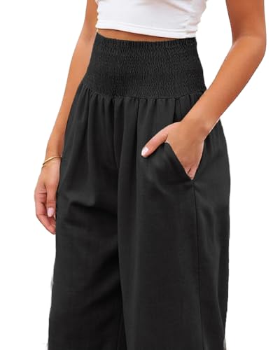 Women Long Pants Wide Leg High Waist Lounge Beach Travel Vacation Outfits2