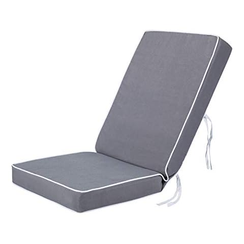 Alfresia Outdoor Dining Chair Cushion with Back | Garden/Patio Dining Chair Cushion | 100% Polyester Water Resistant | Outdoor Furniture Cushions (Grey) Cover