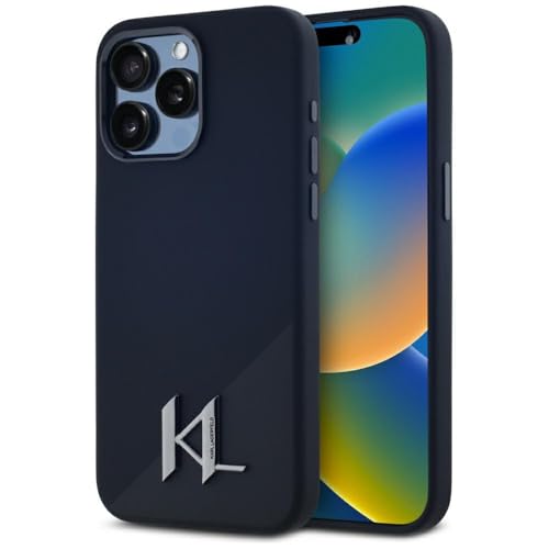 CG Mobile Karl Lagerfeld Coque de Protection en Silicone pour iPhone 15 Pro Max - Compatible avec MagSafe (Noir)