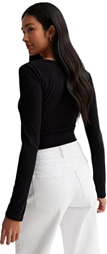 Image of Scoop Neck 100% Cotton Ribbed Soft Comfortable Full Sleeves Bodycon Stretchable Tank Scoop Neck Top