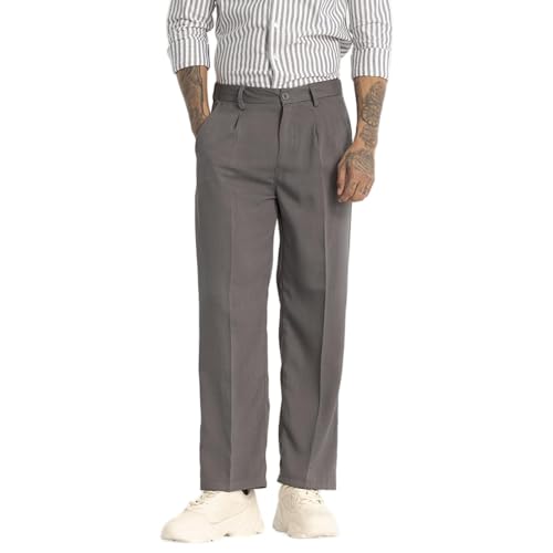 SNITCH Relaxed Fit Grey Trousers
